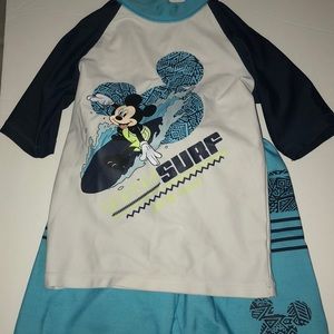 Mickey swimsuit rash guard and swim shorts size 5T